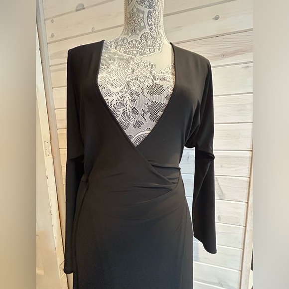 KAMALIKULTURE NORMAKAMALI Black Floor Length Wrap Dress Size XS - Picture 2 of 7